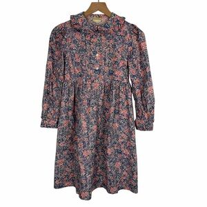 Vtg 80's Girl's LAURA ASHLEY Cottagecore Dress Purple Floral 9/10 100% Cotton
